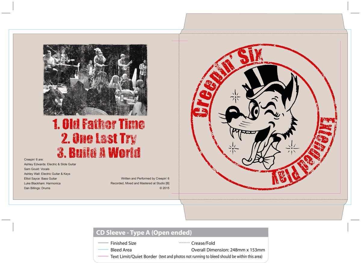 Here's the final design for our EP case! Can't wait to be holding our first release later this month! What d'ya think