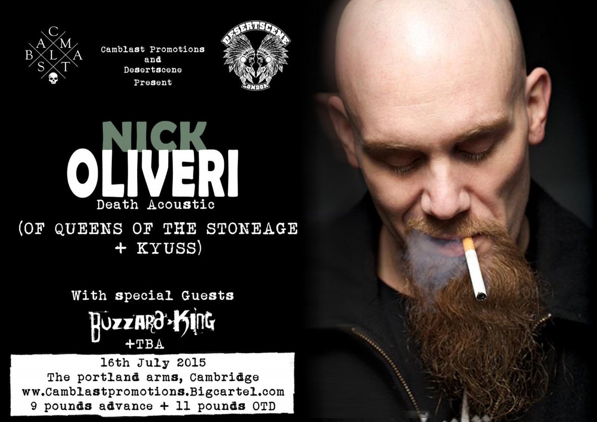 Cambgigs's tweet photo. TODAY 7pm £9 the great @NICKOLIVERI + @Buzzard_King + @Generaltheband at the @ThePortlandArms http://t.co/jUJl4hI06I http://t.co/btyEVrlw8H
