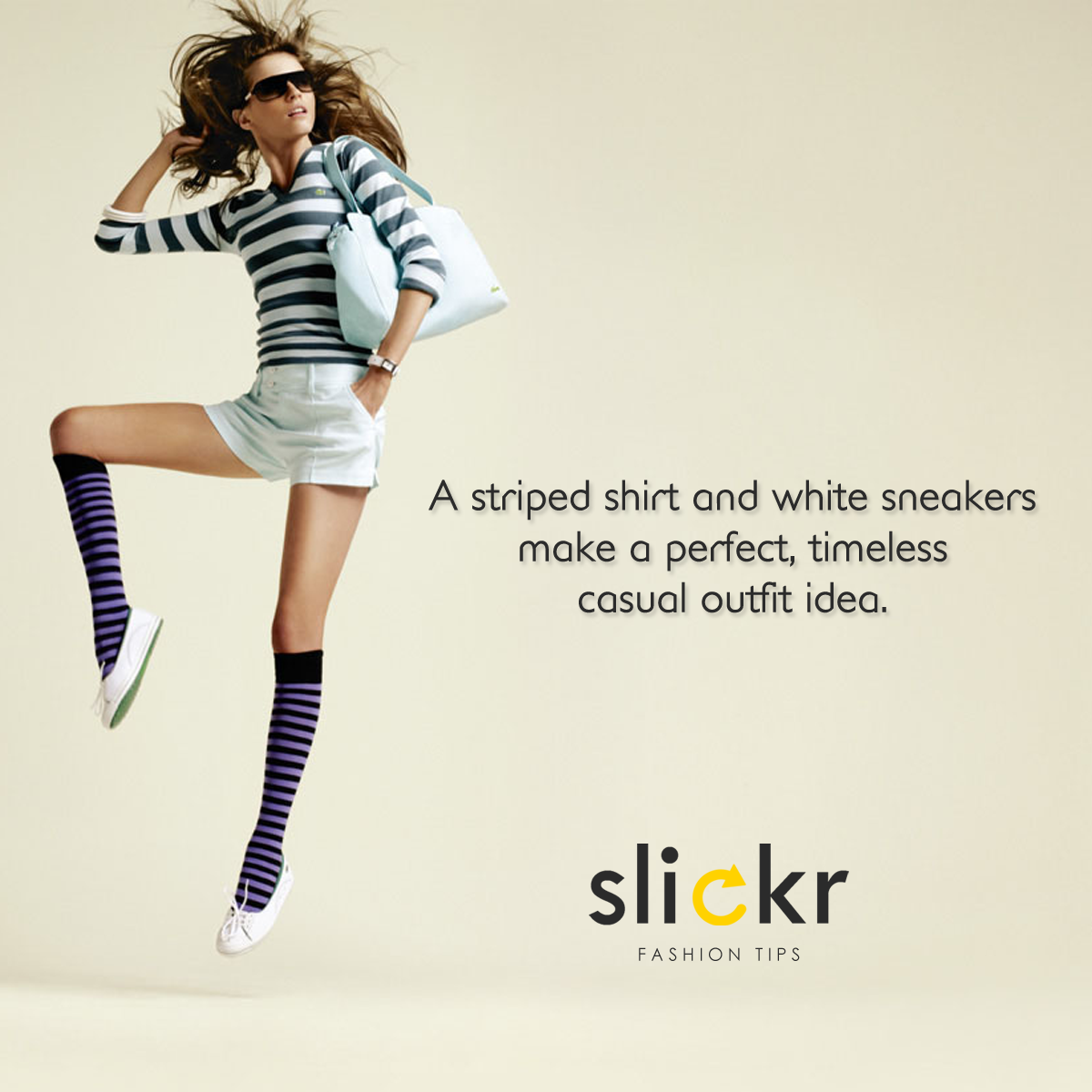 SlickrFashion's tweet photo. A striped shirt and white sneakers make a perfect, timeless casual outfit idea. #SlickrFashionTips http://t.co/i6QWUoT6wH