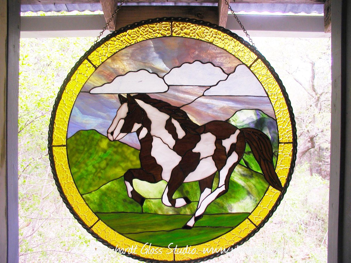 jdmglass's tweet photo. Wild mustang hanging panel approx. 22" dia. #customstainedglass #beautifulstainedglass
http://t.co/HzEgc2PPOW http://t.co/Eu7zq6jQst