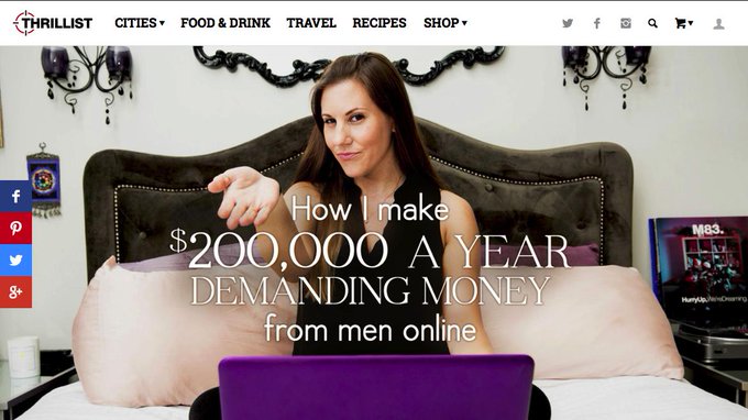 How I Make $200k a Year Demanding Money From Men Online - http://t.co/FAXvjTum1w http://t.co/fXEQCEF<a href="/tag/footworship"class="tags"><span>#footworship</span></a>