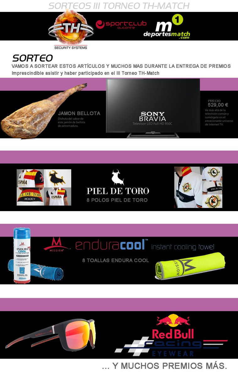 Mira los premios que se van a sortear.III Torneo TH-<a href="/m1deportesmatch/">deportesmatch.com</a> Quedan pocas plazas. Apuntate ya!!! #padel