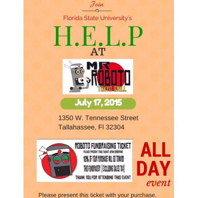 cons_patterson's tweet photo. Come out this Friday &amp; support HELP with our fundraiser @ Mr Robotos. Don't forget to show the flyer when you order. http://t.co/wkdVMtpXla