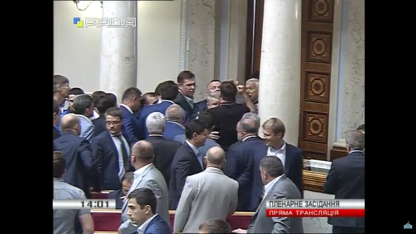 Rada sessions in Ukraine like weddings—it's not a good one unless there's a fight. But constitution thru! <a href="/Hromadske/">Hromadske Int.</a>