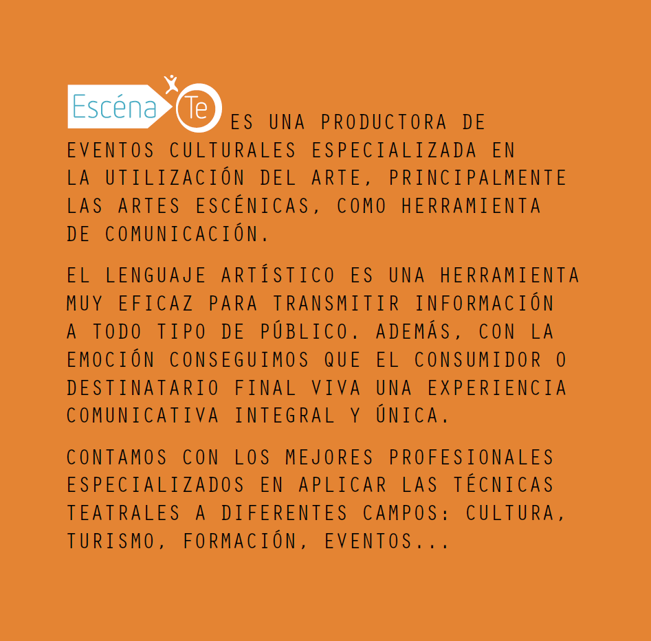 EscenaTe's tweet photo. EscénaTe ¿Quiénes somos? ¿Qué hacemos? Contacta con nosotros ;)  #Producción #Espectáculos #Eventos #Teatro http://t.co/cUyWCiftQO