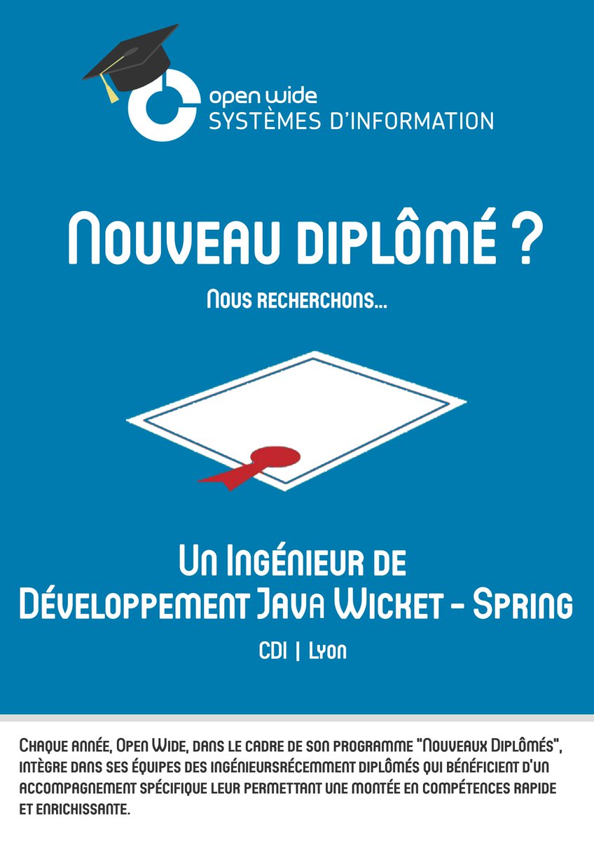 Nouveau diplômé? Vous nous intéressez... si.openwide.fr/Rejoignez-nous…

#java #wicket #spring #job #recrutement #opensource