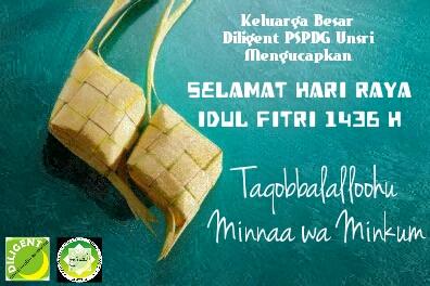 diligentunsri's tweet photo. Keluarga Besar Diligent PSPDG UNSRI mengucapkan:
Selamat Hari Raya Idul Fitri 1436 H. Taqobbalallahu Minnaa wa Minkum http://t.co/uppqPbe0FQ
