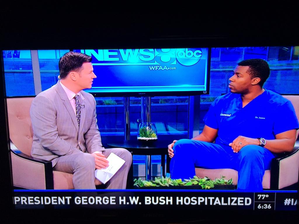 the_drjames's tweet photo. Enjoyed being a guest on @wfaachannel8 with @roncorning #DaybreakDallas this morning! Heal fast @GeorgeHWBush #IAMUP http://t.co/Tl3YHajvJg
