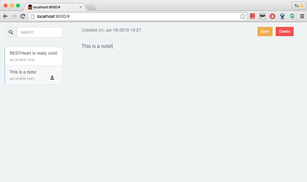softinstigate's tweet photo. Enjoy the Notes webapp for #RESTHeart #mongodb #api server at http://t.co/mUio1zabKz with #angularjs and #restangular http://t.co/CCXsD2vJHI