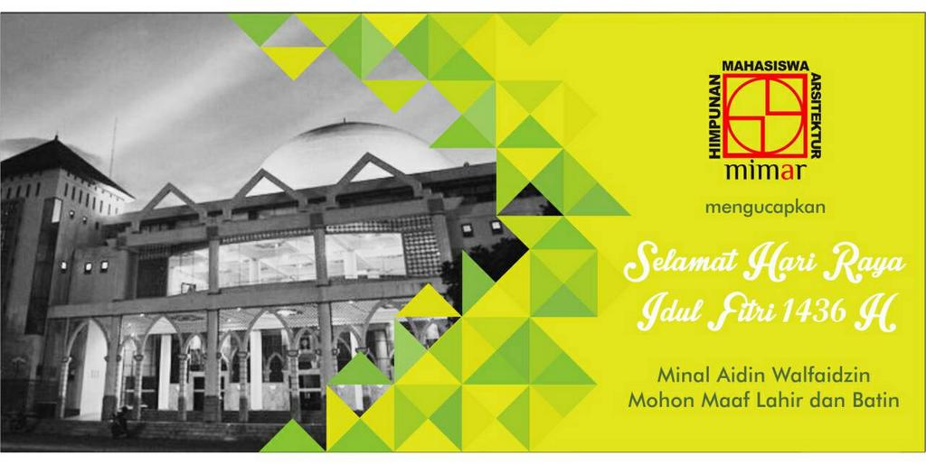 ArchiUII2013's tweet photo. Taqabalallahu minna wa minkum, Segenap Keluarga Arsitektur UII 2013 mengucapkan Selamat Hari Raya Idul Fitri 1436 H. http://t.co/4UD9cVTH40