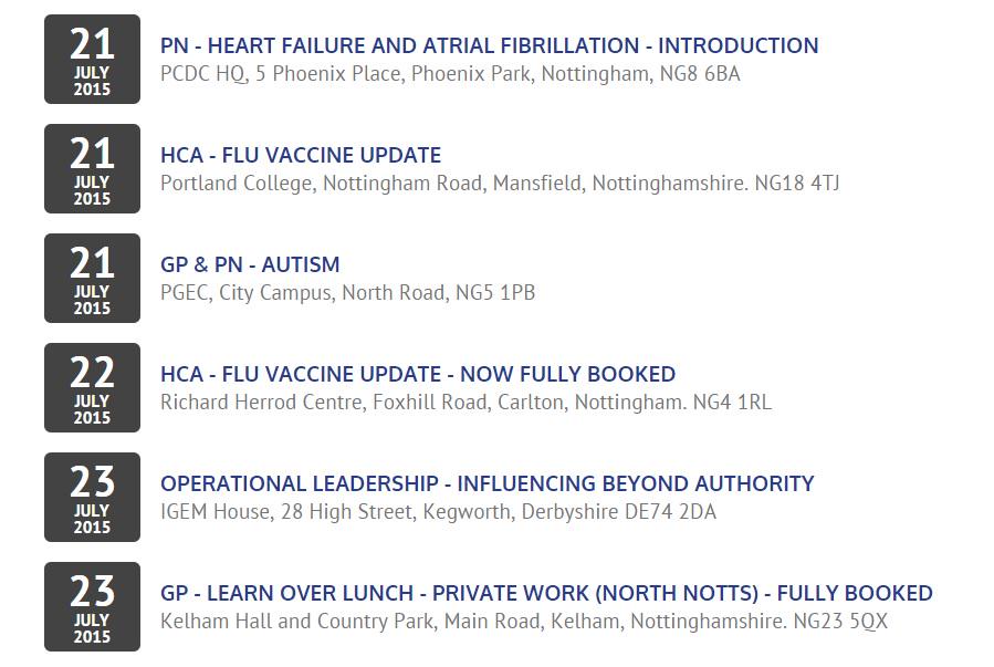 PCDCNottingham's tweet photo. Take a look at our upcoming courses for next week and book before it’s too late! http://t.co/HqHwDhvsZy http://t.co/0GD7NxjVMc