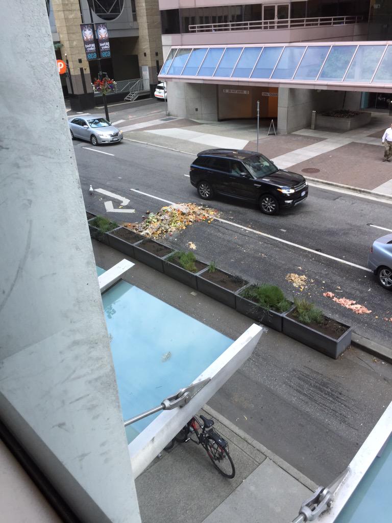 What's going on this morning??  <a href="/CityofVancouver/">City of Vancouver</a> .. Garbage dumped on Hornby &amp; West Pender