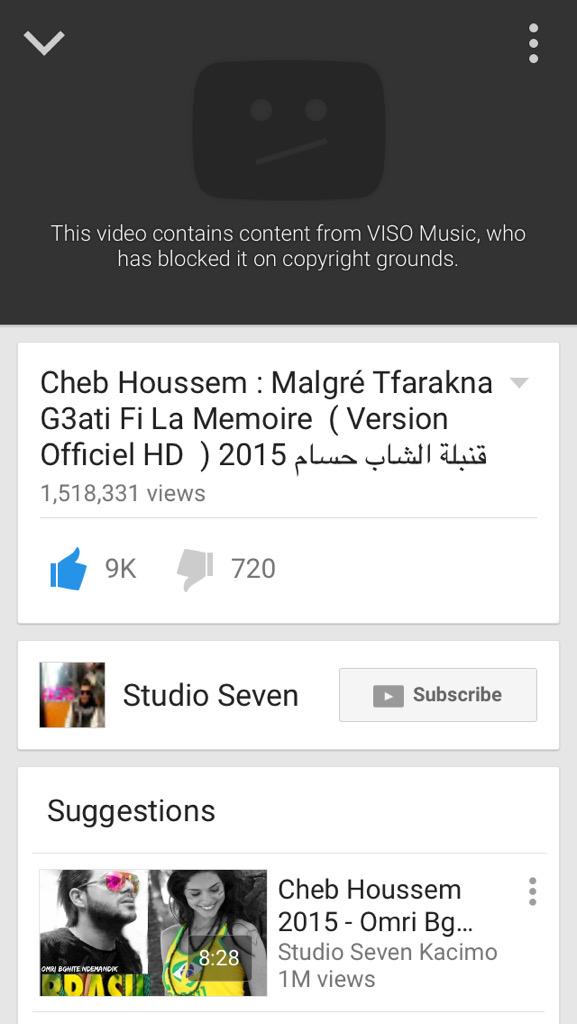 MaghrebExpress's tweet image. #chebHoussem pourquoi ils ont retiré la chanson de #houssem ?