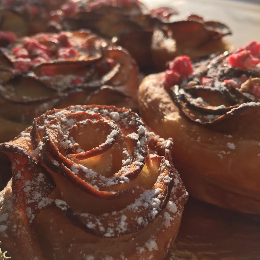 Cafe_Madeleine's tweet photo. Our new #appletart looks just like a rose #simplypuffandpomme #frenchpastry http://t.co/ou9BsCMA0l