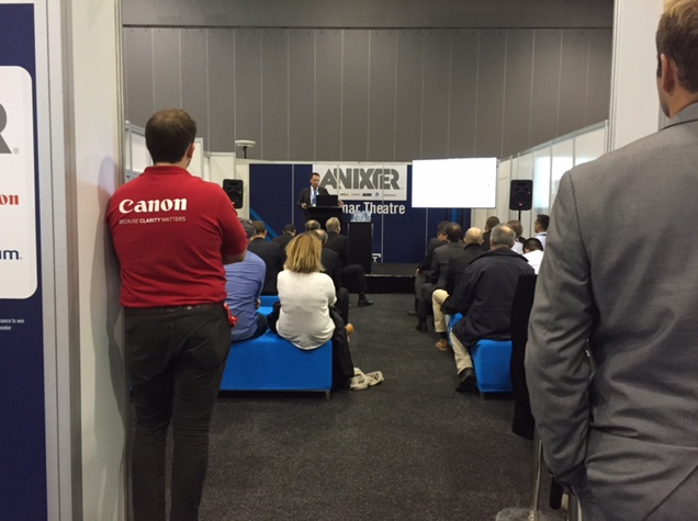 genetec's tweet photo. Full house at Francis Lachance’s presentation on #cloud in #security at @Security_Expo #security2015 http://t.co/qoWopFa2Yj