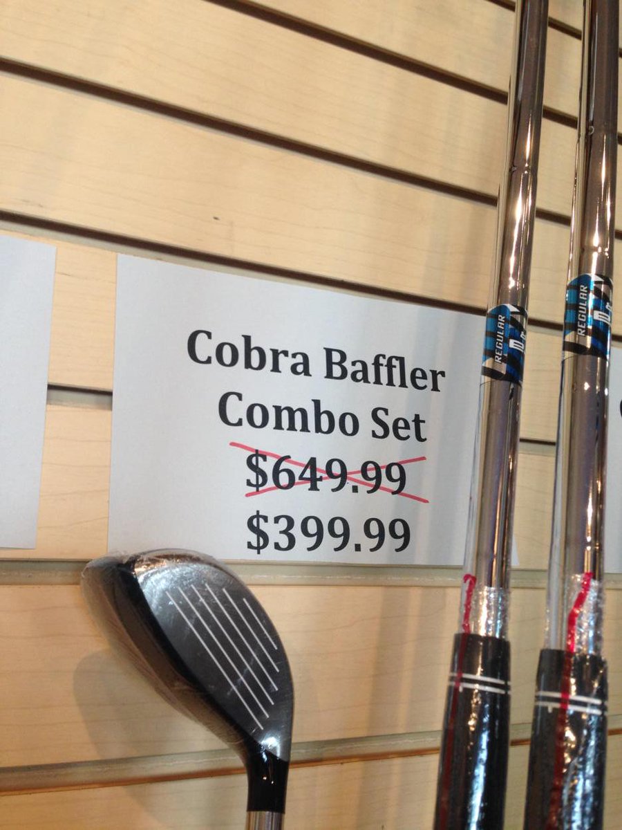 Mtlgolfexchange's tweet photo. Cobra Baffler combo set with three hybrids. Hybrids sell for $139 each. That's 5 free Irons. #cobra #greatdeal http://t.co/PQCiMo7AZe