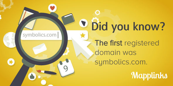 Mapplinks's tweet image. It was registered on 15 March 1985 - nearly 25 years ago, by a computer manufacturer. #FirstDomain #DidYouKnow
