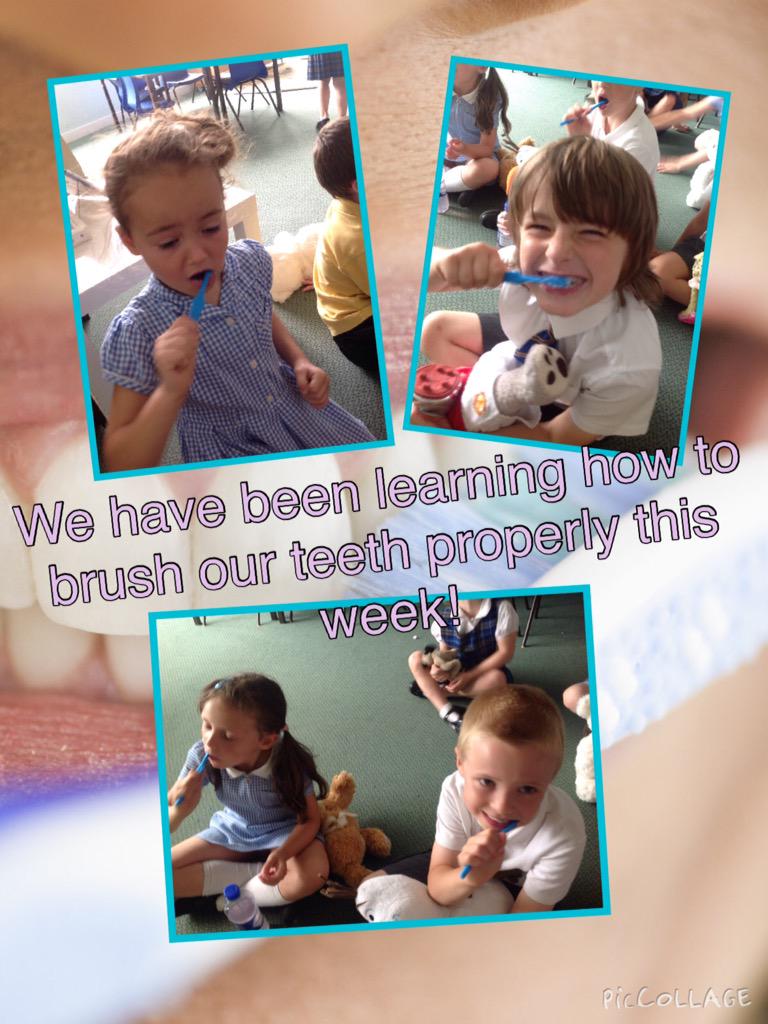 MrsRSinclair's tweet photo. Learning about healthy teeth &amp; good teeth brushing this week so we have brushed our teeth every afternoon this week http://t.co/FVDf6phMf0
