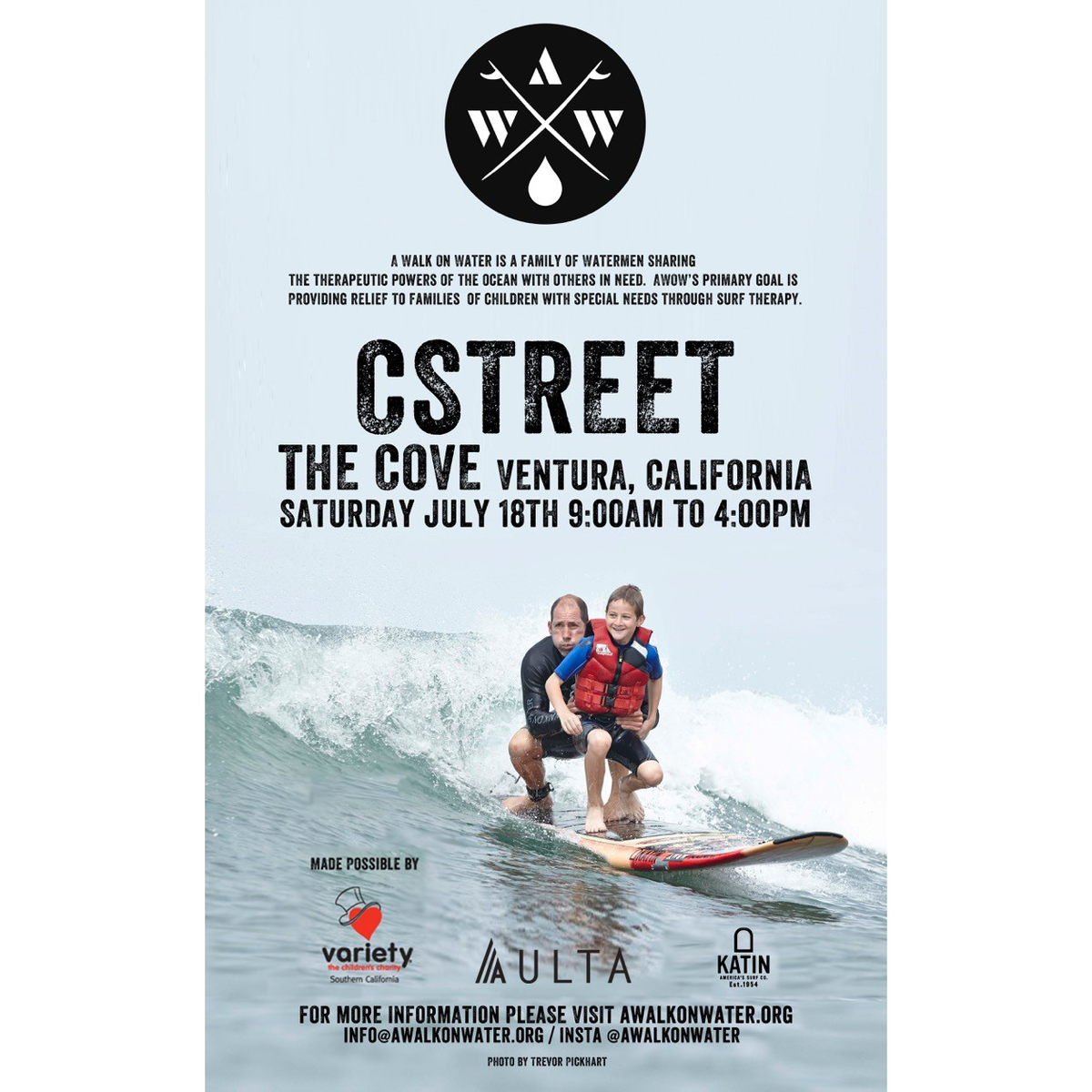 Aulta_surf's tweet photo. Join us Saturday 7/18 in Ventura, CA with @awalkonwater1 for a day of surfing for a great cause! #surftherapy http://t.co/sXuyU8CtH6