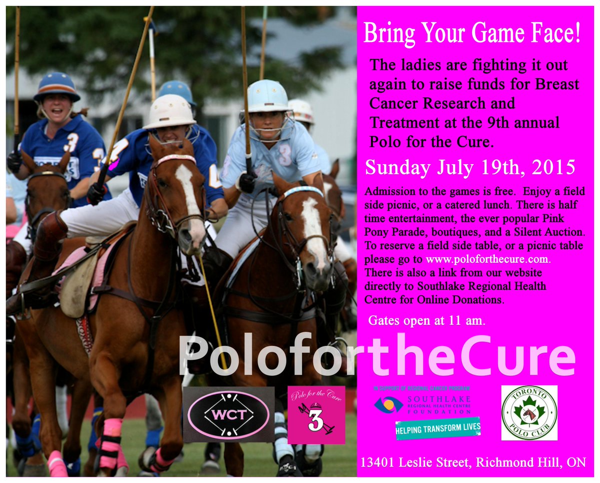 WCT INTERNATIONAL QUALIFIER NEWS!!! Polo For the Cure at the Toronto Polo Club Sunday July 19 facebook.com/WCTwomenspolo/…