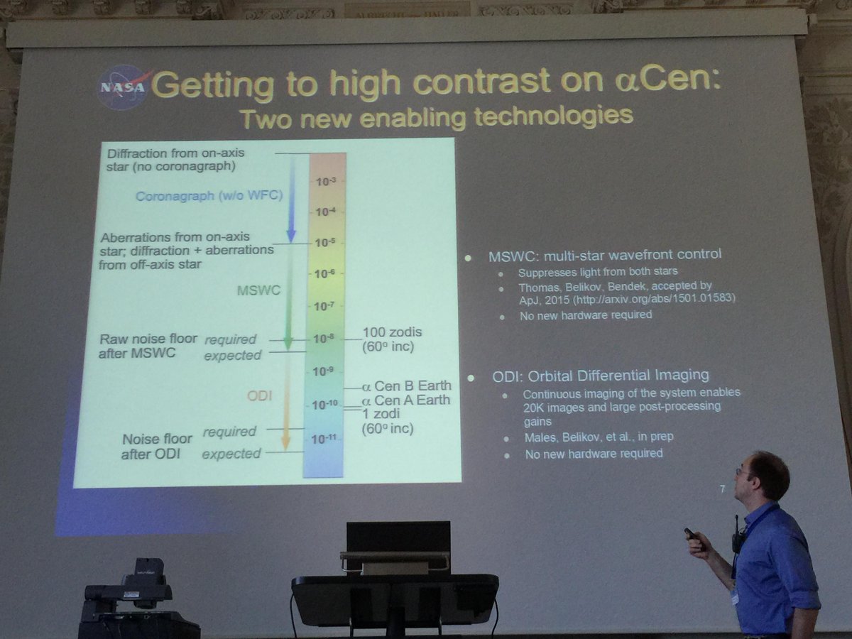 DMontesG's tweet photo. How to Directly Image a Hab Planet Around Alpha Centauri with a ~30-45cm Space Telescope - Ruslan Belikov #PathwaysII http://t.co/H5xTSG88Tz