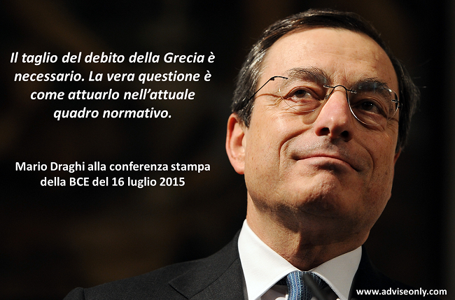 *CITAZIONE DELLA SETTIMANA*
Ecco cosa ne pensa Mario #Draghi (#BCE) della possibilità di tagliare il debito greco.
