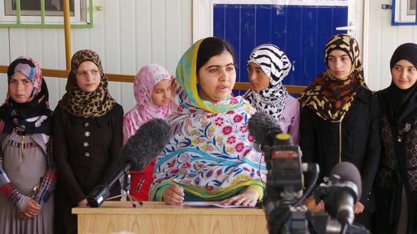 “Peace can only be achieved thru education” - Malala to support girls’ ed. in Jordan: bit.ly/1JkhWZC #Syria