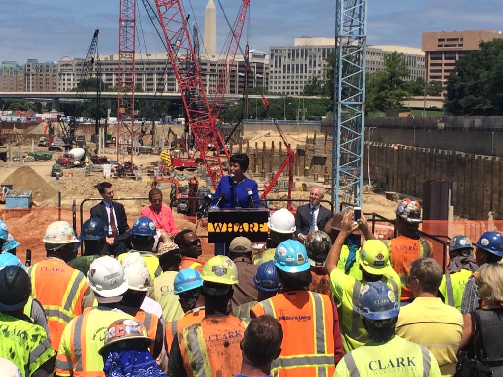 TheWharfDC's tweet photo. "We are going to have the best waterfront in the world," says @MayorBowser. #DoneDiggin http://t.co/ZiLiFJjPIW