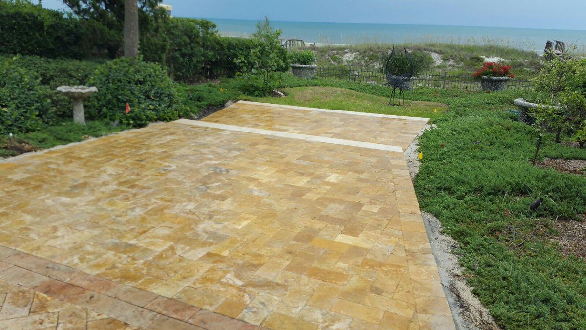 We just finished this lovely #travertine deck in beautiful Atlantic Beach. #beach
#FloridaLife