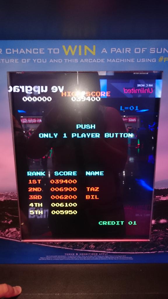 Natasha_Deane's tweet photo. #pixelsarcade #taz 2nd :-) #notbad #lovearcademachines #donkeykong #PixelsMovie #lovefreegames http://t.co/esEgsqs9Tg