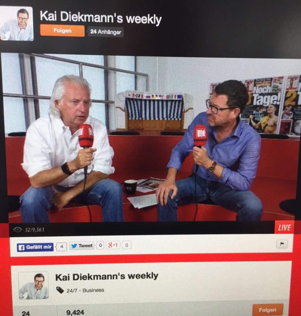 KaiDiekmann's tweet photo. Was für eine Freude! @koerzi zu Gast bei mir im 14-täglichen Video-Talk! @BILD #RedStep #Hollywood http://t.co/Vw2ClvutW2