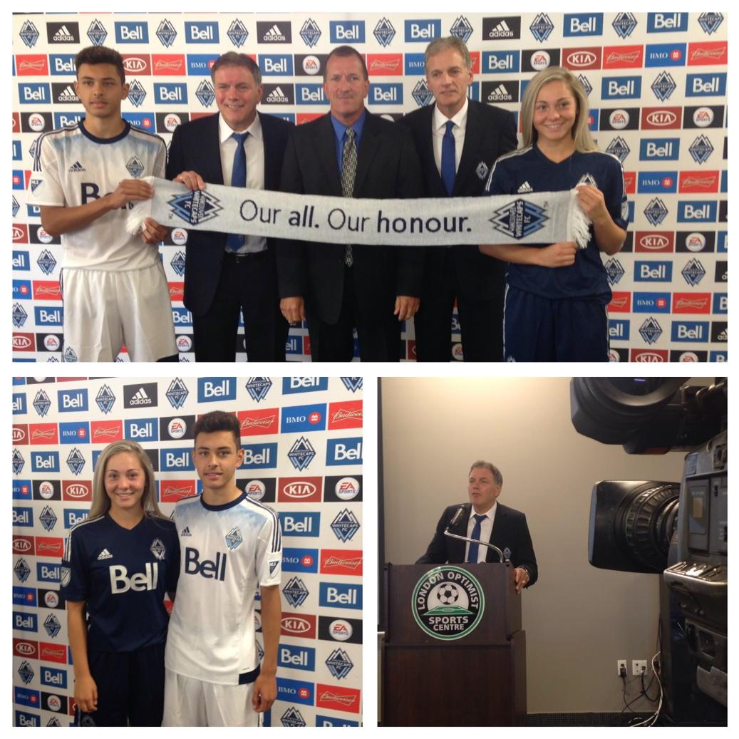 BrentLaleCTV's tweet photo. Groundbreaking announcement in #ldnont. @WhitecapsFC brining Youth Program and Academy to London. #Soccer http://t.co/VkkBF4jMkK