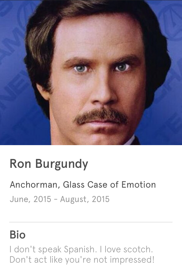 It\s kind of a big deal. Ron Burgundy has just signed up to Jobbio. 

Happy Birthday Will Ferrell! 