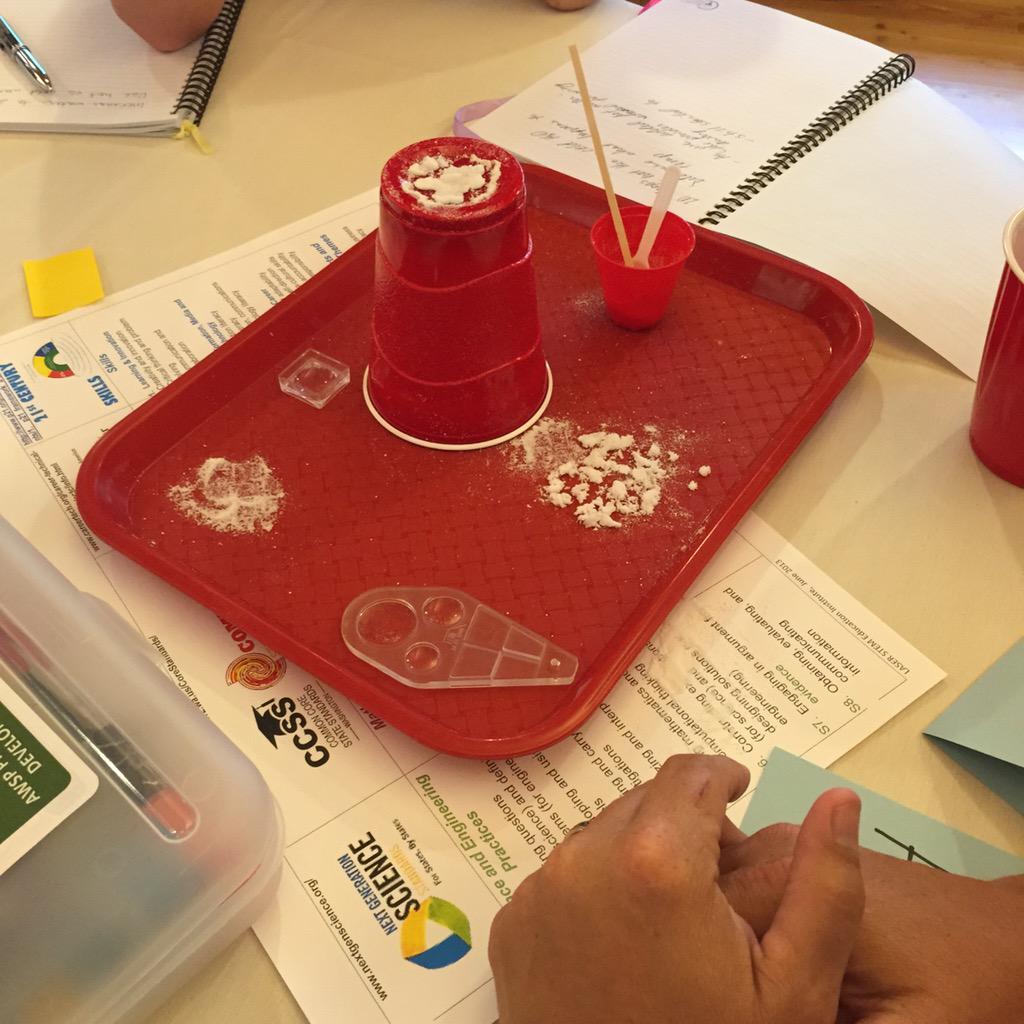 SuptJones's tweet image. Exploring a &quot;mystery powder&quot; in a STEM design challenge! #awspstem