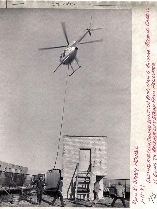 springfieldNL's tweet photo. From the Photo Vault: Helicopter above Heers for an air-conditioning airdrop http://t.co/Qo12uNQwrW http://t.co/GcFdTHxreI