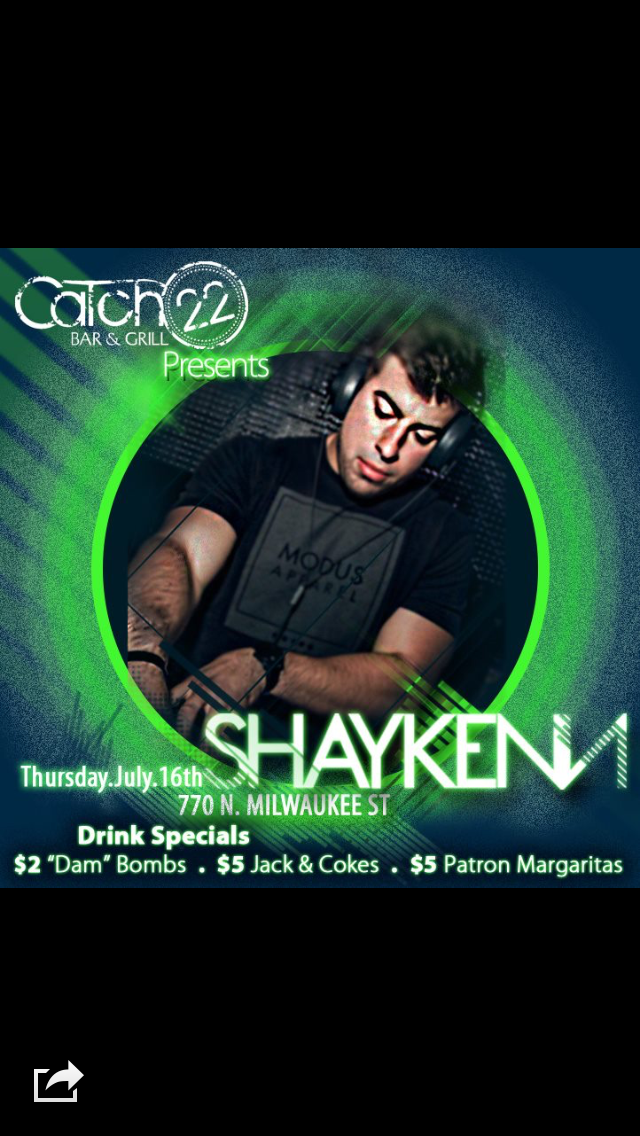 Stop by after <a href="/JazinthePark/">MKEJazzinthePark</a> tonight and Check out ShayKenn at 9pm.
