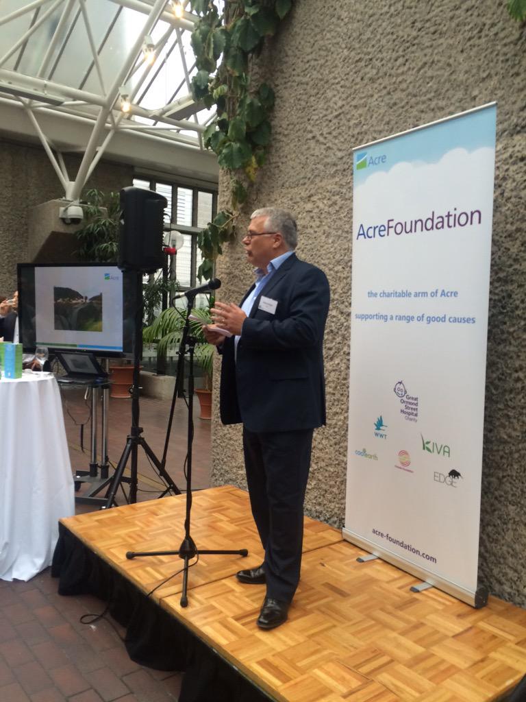 acre's tweet photo. @AcreCEO kicking off tonight's #AcreFoundation Sustainable Wine Tasting @BarbicanCentre http://t.co/Rvpdceu1ET