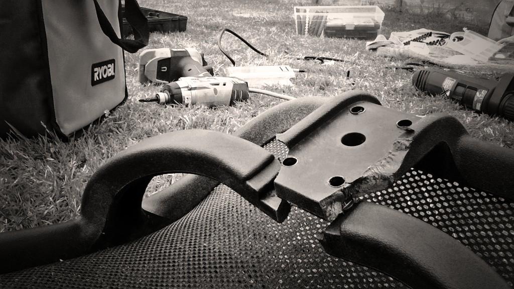 asmillar's tweet image. This is a 250lb problem, and the third chair I've managed to destroy in the last month or so. #notmadetolast