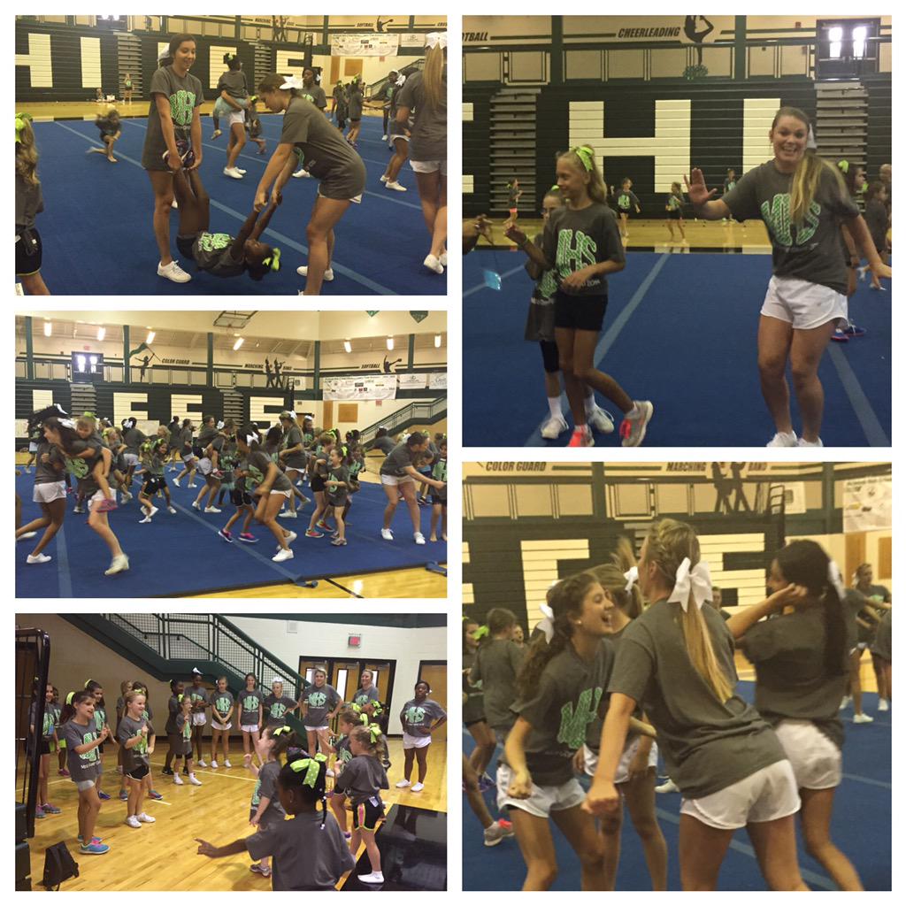 McIntoshCheer's tweet photo. Great 2015 minicamp... Always so proud of how my girls interact with the campers! It's exhausting, but they love it💚🎀 http://t.co/AjbJwv4MUa
