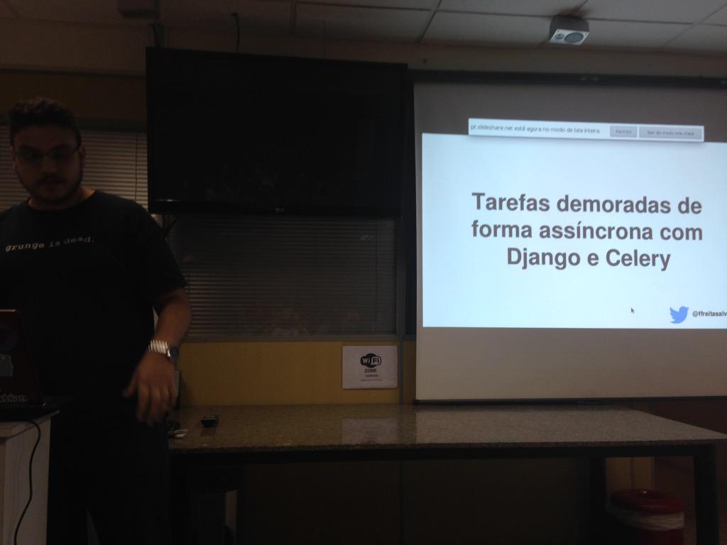 drgarcia1986's tweet image. Pra fechar, meu brother @ffreitasalves falando sobre @djangoproject e Celery #grupysp