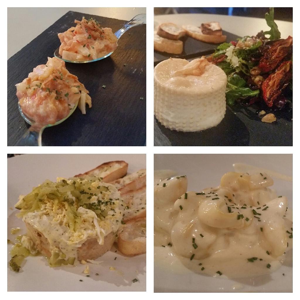 hoy_en_madrid's tweet photo. En @Broker_Azca: ensalada de burratina, ensaladilla con salsa de mostaza, ravioli de pera... 
#modashoppingsummer http://t.co/FpyEGo82LW