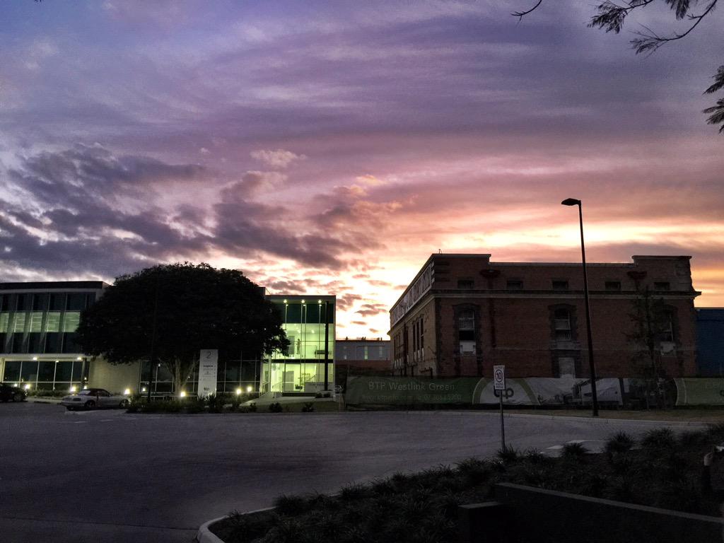 Beautiful sunset over the office last night! Loving our new home at BTP Hub! @BTPBrisbane #btphub