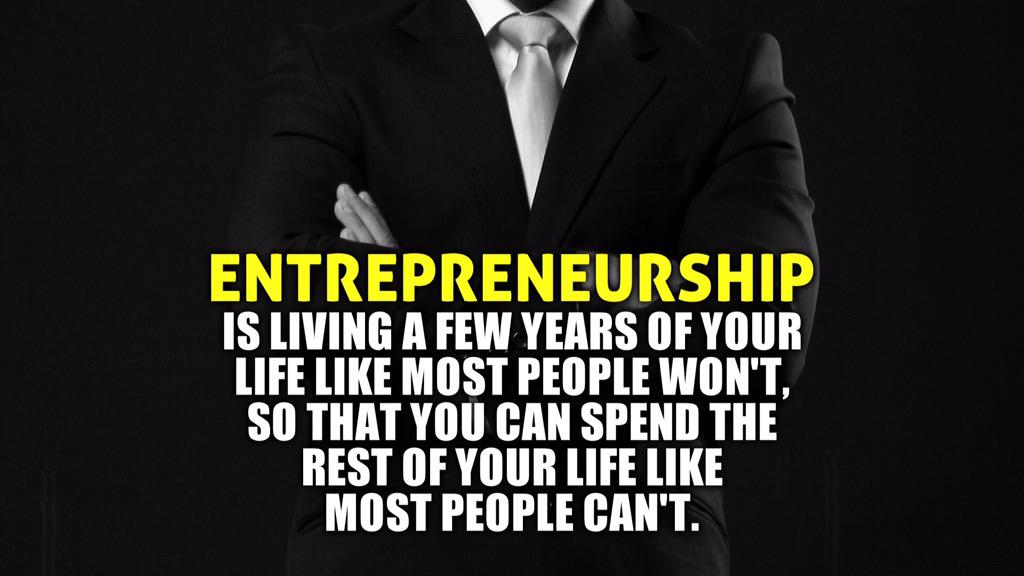 Work harder and longer than anyone else today so you can fully enjoy tomorrow. #entrepreneur #entrepreneursUNite