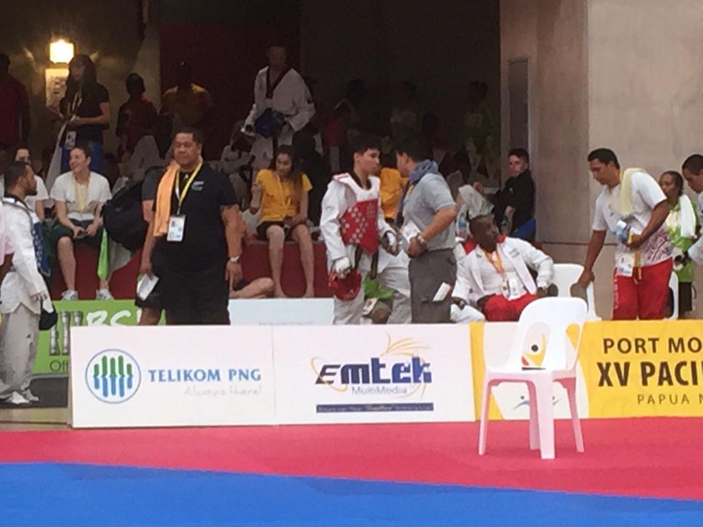 ATGee11's tweet photo. #TeamGuam Joseph Ho up against Marshall Islands! #PacificGames #POM2015 @GuamPDN http://t.co/KjDSQEGuYh