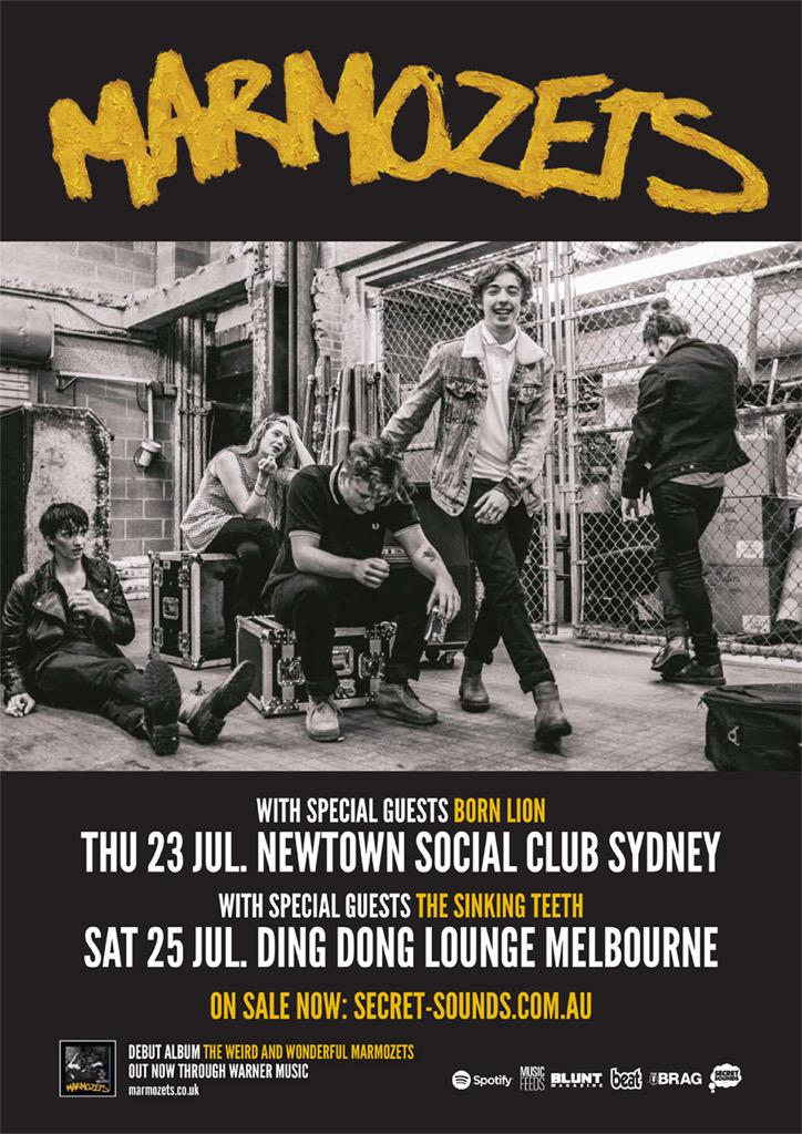 .<a href="/TheSinkingTeeth/">The Sinking Teeth</a> announced as Melbourne supports for <a href="/MARMOZETS/">MARMOZETS</a> next week at <a href="/dingdongmelb/">Ding Dong Lounge</a>! secret-sounds.com.au