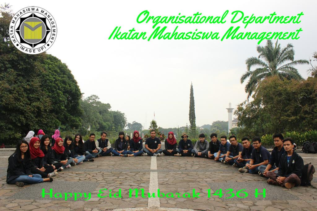 We are from organisational department of ikatan mahasiswa management, proudly say  Happy Eid Mubarak 1 Syawal 1436 H
