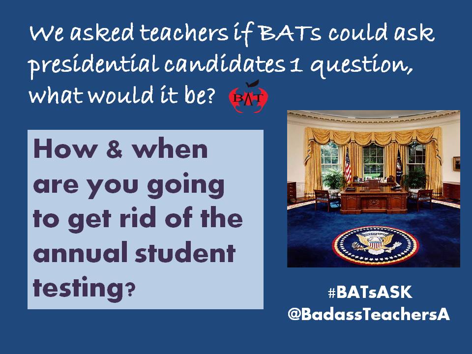 NJBatsa's tweet image. #BATsAsk @LincolnChafee
@HillaryClinton
@GovernorOMalley
@SenSanders
@JimWebbUSA
#lesstesting
#moreteaching