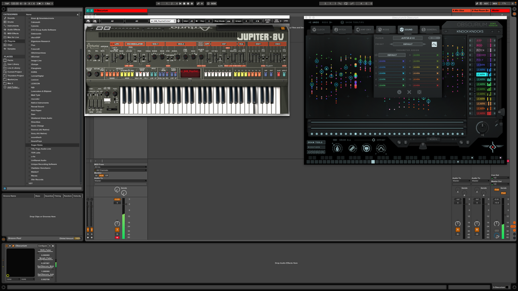 BeatsofRed's tweet image. Sugar Bytes OBSCURIUM running Arturia&apos;s Jupiter 8-V. #SugarBytes #Ableton #Obscurium