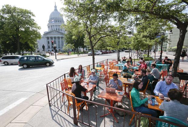 Businesses protest Madison's proposal for sharp fee increase for sidewalk cafes bit.ly/1Gpsrcf #CRE #retail