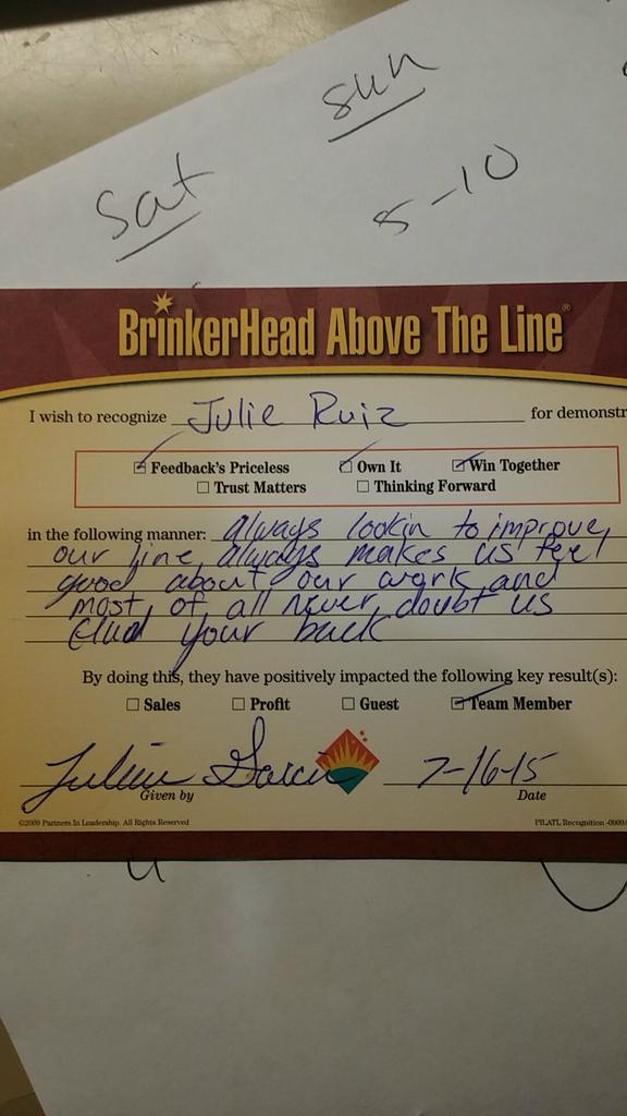 jbianca15's tweet photo. @Chilis @ChilisJobs there's not a better feeling getting an ATL from a TM. #ilovemyjob #chilis #mgrlife #atl #purpose http://t.co/EcqgCyo82P